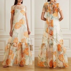 STAUD Calluna Gown in Poppy pattern